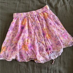 Spell Pink and Yellow Floral Skirt